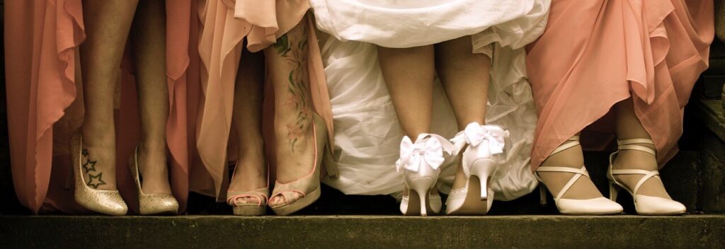 Bride & bridesmaids shoes and legs