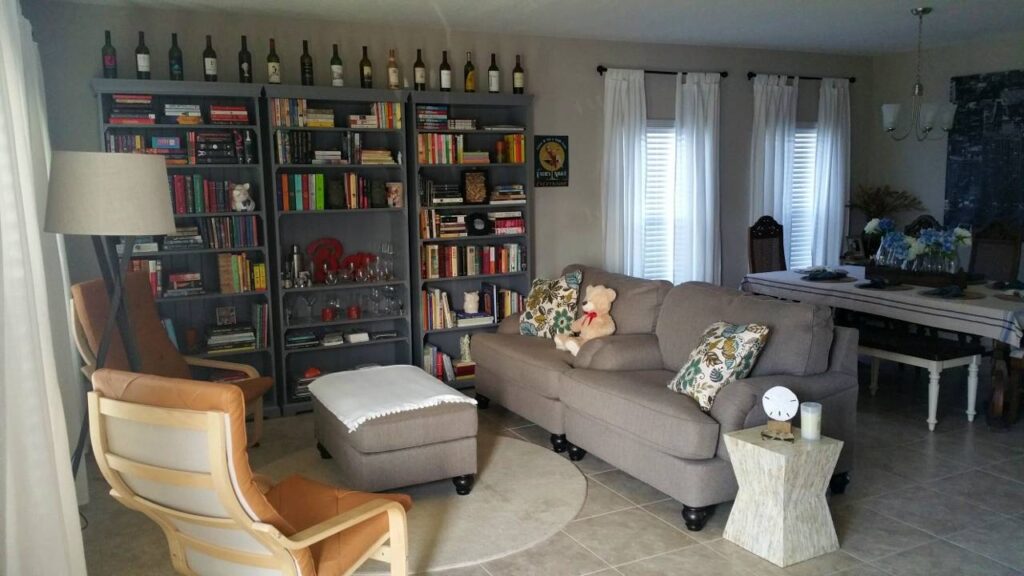 bookshelves in a private home